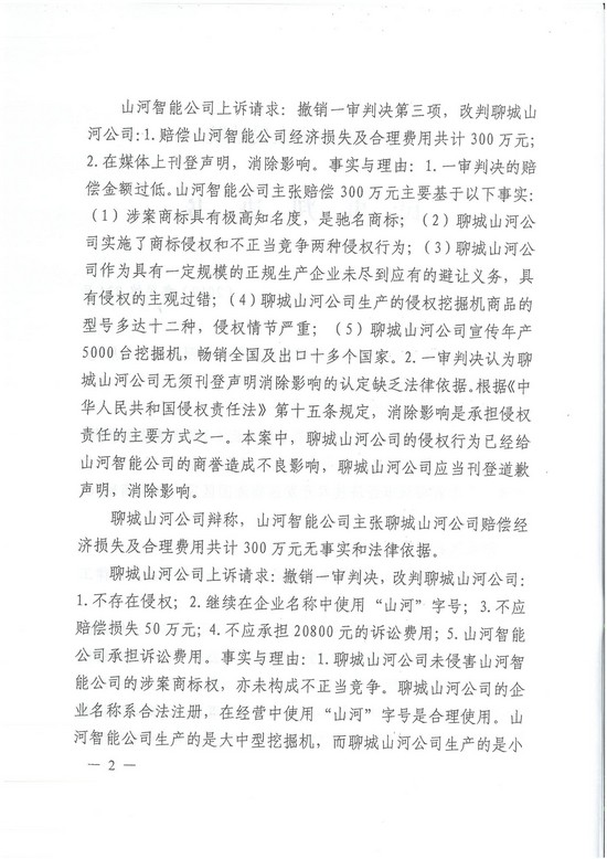 對(duì)侵權(quán)“零容忍”！ 山河智能維權(quán)獲賠300萬！