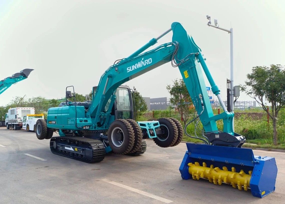 國(guó)內(nèi)首臺(tái)！山河智能15噸級(jí)輪履兩用開(kāi)帶機(jī)成功下線