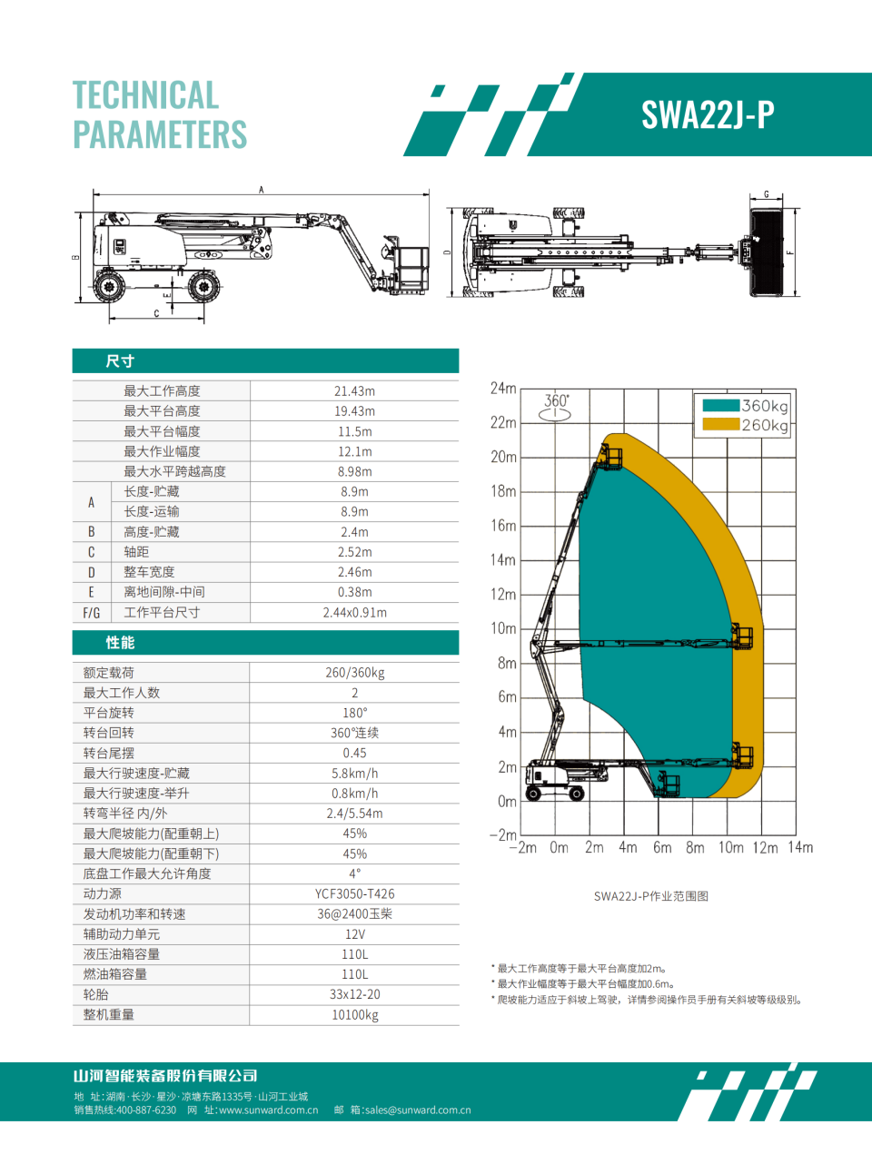 SWA22J-P 柴動曲臂式高空作業(yè)平臺