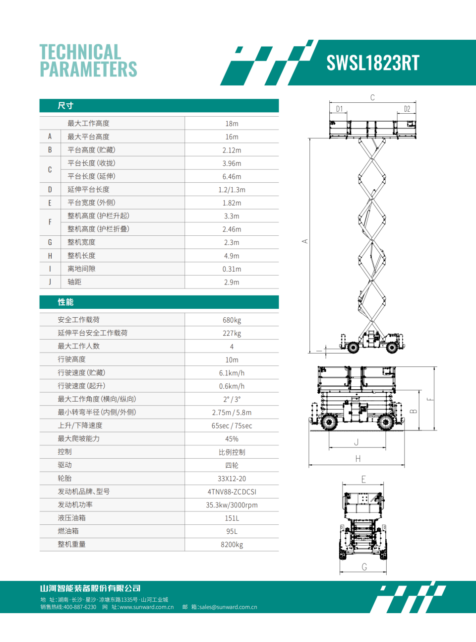 SWSL1823RT 越野剪叉式高空作業(yè)平臺(tái)