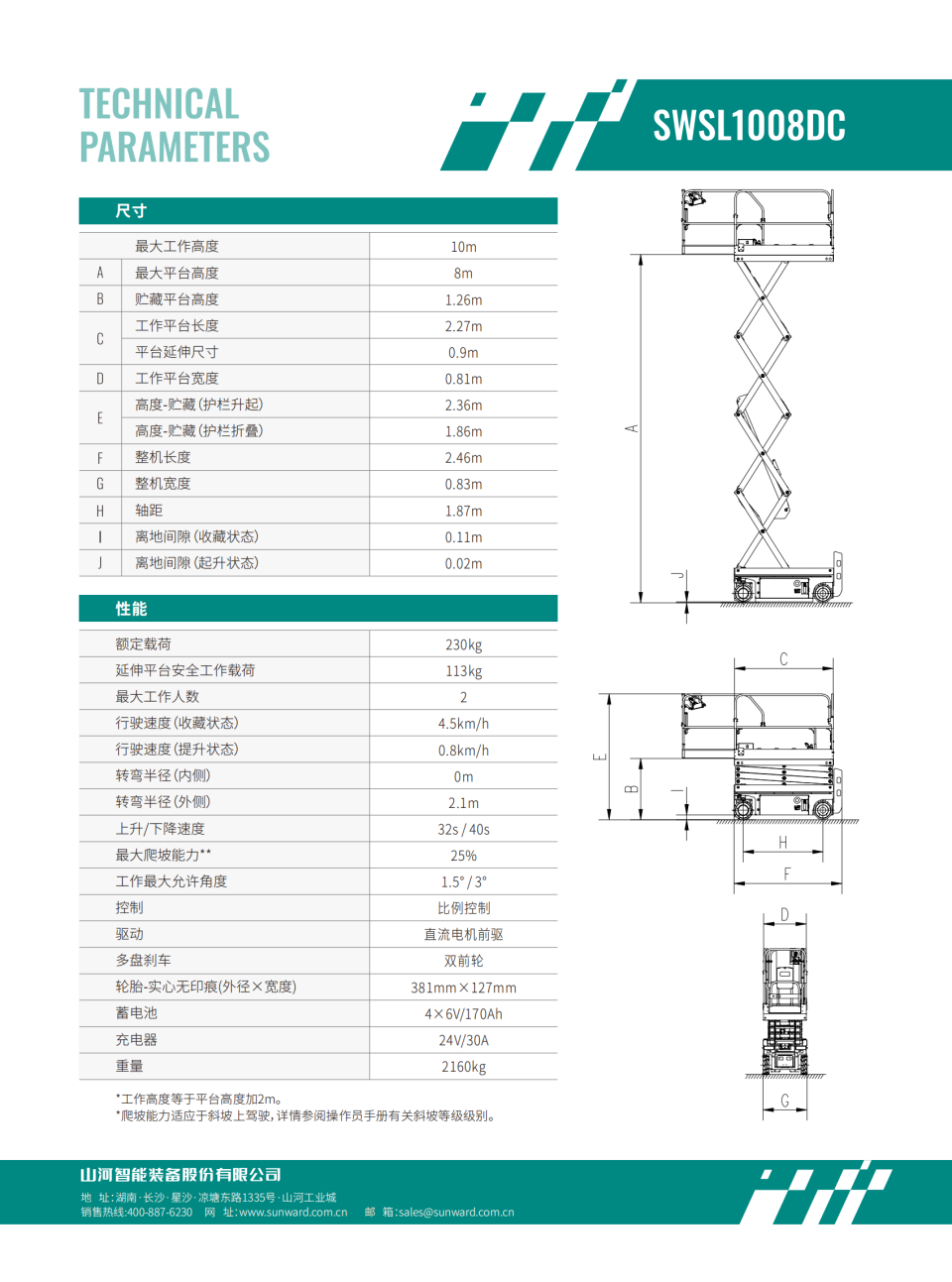 SWSL1008DC 電動剪叉式高空作業(yè)平臺