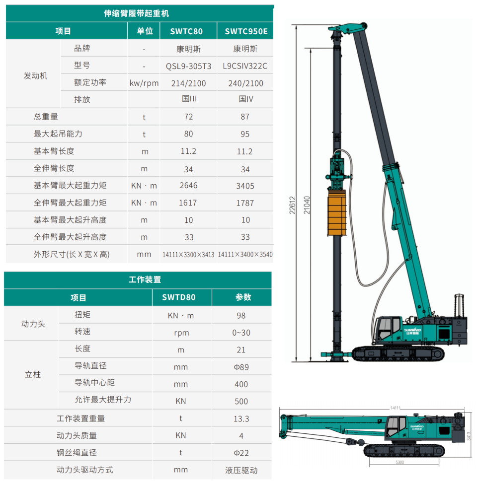 SWTC80 伸縮臂履帶起重機(jī)